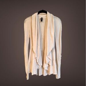 WOMENS,CASUAL OPENFRONT CARDIGAN WITH A DRAPED FRONT & GATHERED BACKWAIST.SIZE S